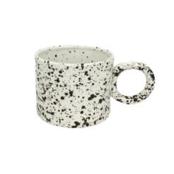 Big earring mugs - White black