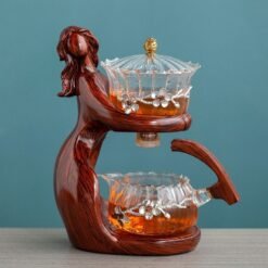 Maid Semi-automatic Tea Set Tea Making Kungfu Teapot Automatic Tea Set Heat-resistant Glass Holder Base Tea Infusers Tea Ware - Style6