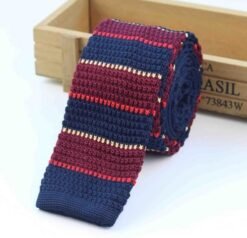 Men Knitted Knit Leisure Striped Ties Fashion Skinny Narrow Slim Neck Ties For Men Skinny Woven Designer Cravat - 20