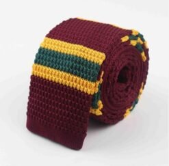 Men Knitted Knit Leisure Striped Ties Fashion Skinny Narrow Slim Neck Ties For Men Skinny Woven Designer Cravat - 31