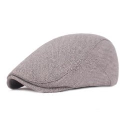 Outdoor Tourism Monochrome Cotton And Linen Berets - Grey, Adjustable
