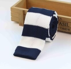 Men Knitted Knit Leisure Striped Ties Fashion Skinny Narrow Slim Neck Ties For Men Skinny Woven Designer Cravat - 10