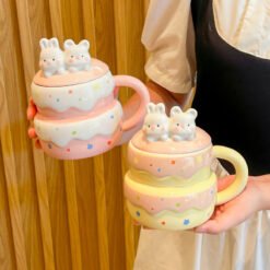 Cute Birthday Cake Mug With Lid And Spoon