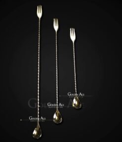 BAR SPOONS FORK TOP - Gold, 40cm