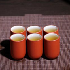 Purple Clay Smell Cup Tea Cup Tea Cup Handmade Purple Clay Cup Set Master Cup Kung Fu Tea Cup - White Red