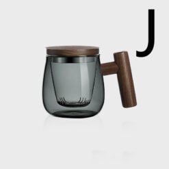 Tea And Water Separation Colored Glass Cups For Making Tea - J