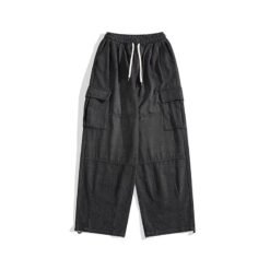 Hong Kong Style Retro Overalls Jeans Man - Black And Gray, L