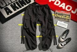 RIBBON Cargo Pants - Black, XXL