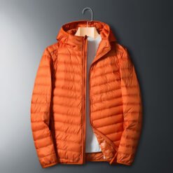 Sheer hooded down jacket - Orange, L