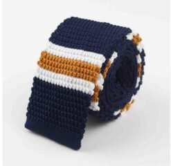 Men Knitted Knit Leisure Striped Ties Fashion Skinny Narrow Slim Neck Ties For Men Skinny Woven Designer Cravat - 28