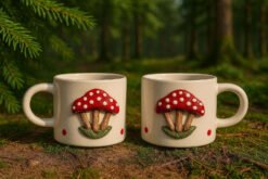 Alternative view of Handmade 3D Mushroom Mugs Set Of 2 With 200ml Capacity For Coffee Tea