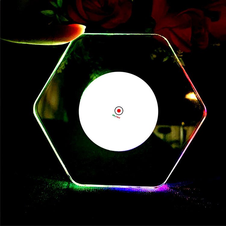 LED Glow Coaster Acrylic Crystal Emitting Luminous Bar Cocktail Mug Stand Light Coasters Flashing Base Tableware Decoration Pads - Image 2