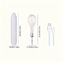 3 Speed Adjustable Eggs Beater Rechargeable Milk Frothers Handheld Electric Whisk Beater Foam Maker Hand Mixers Easy To Use - White