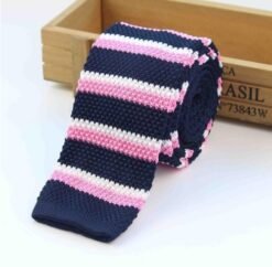 Men Knitted Knit Leisure Striped Ties Fashion Skinny Narrow Slim Neck Ties For Men Skinny Woven Designer Cravat - 15