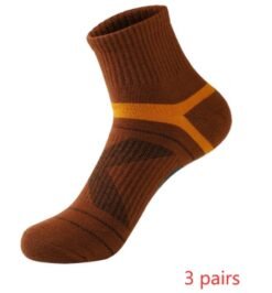 Sports socks basketball socks - Brown 3pcs, One size