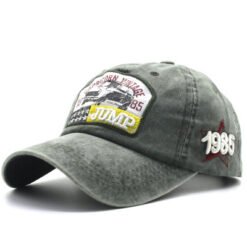 Alphabet Embroidered Baseball Caps - Army Green