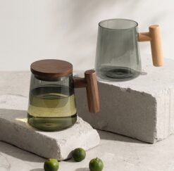 Tea And Water Separation Colored Glass Cups For Making Tea