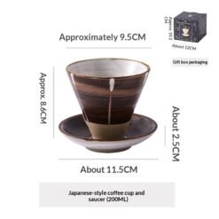 Creative, Niche Ceramic Coffee Cup And Saucer Set In Japanese Style Mugs - No 13, About 200ml
