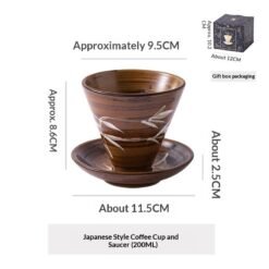 Creative, Niche Ceramic Coffee Cup And Saucer Set In Japanese Style Mugs - No 4, About 200ml