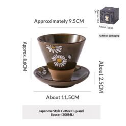 Creative, Niche Ceramic Coffee Cup And Saucer Set In Japanese Style Mugs - No 11, About 200ml