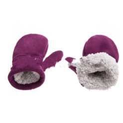 Children's Mittens Polar Fleece Shu Cotton Fleece Velcro Gloves - Purple, XL