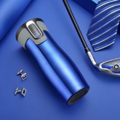 Vacuum Insulated Stainless Steel Travel Mugs Water Flask Thermal Tea Bottle - Blue