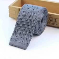 Men Knitted Knit Leisure Striped Ties Fashion Skinny Narrow Slim Neck Ties For Men Skinny Woven Designer Cravat - 3
