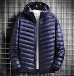 Sheer hooded down jacket - Navy, M