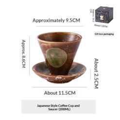 Creative, Niche Ceramic Coffee Cup And Saucer Set In Japanese Style Mugs - No 17, About 200ml