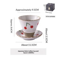 Creative, Niche Ceramic Coffee Cup And Saucer Set In Japanese Style Mugs - No 10, About 200ml
