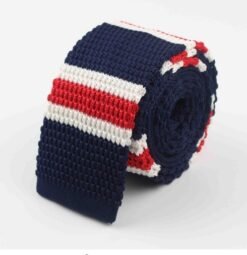 Men Knitted Knit Leisure Striped Ties Fashion Skinny Narrow Slim Neck Ties For Men Skinny Woven Designer Cravat - 32