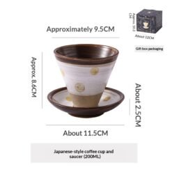 Creative, Niche Ceramic Coffee Cup And Saucer Set In Japanese Style Mugs - No 7, About 200ml