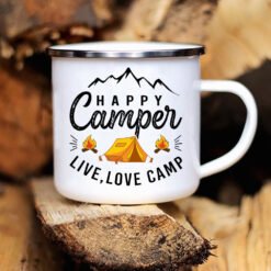 Caravan Printed Camper Mugs Camping Enamel Mug Adventure - UXH101704 A015WH 8, 360 Ml