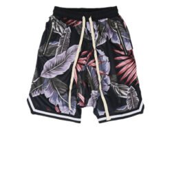 Hip Hop Man Bieber Hawaiian Style Beach Pants Shorts - Black, M