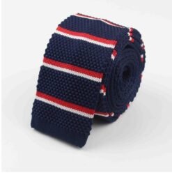 Men Knitted Knit Leisure Striped Ties Fashion Skinny Narrow Slim Neck Ties For Men Skinny Woven Designer Cravat - 26