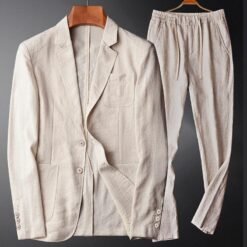 Two-piece Retro Solid Color High-end Simple Casual Suit