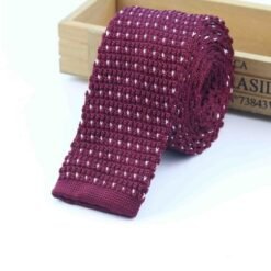Men Knitted Knit Leisure Striped Ties Fashion Skinny Narrow Slim Neck Ties For Men Skinny Woven Designer Cravat - 2