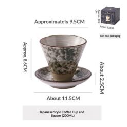 Creative, Niche Ceramic Coffee Cup And Saucer Set In Japanese Style Mugs - No 15, About 200ml
