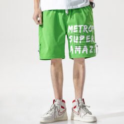 Cargo shorts casual man loose - Green, L
