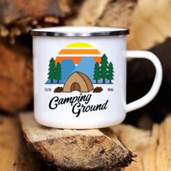 Caravan Printed Camper Mugs Camping Enamel Mug Adventure - UXH101701 A015WH 8, 360 Ml