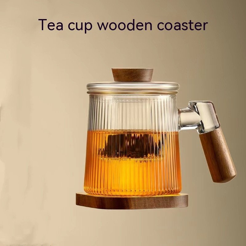 Tea Cup Striped Tea Three Cups Heat-resistant Glass