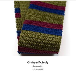 Men Knitted Knit Leisure Striped Ties Fashion Skinny Narrow Slim Neck Ties For Men Skinny Woven Designer Cravat - ZZ712 flat head width 5to6cm