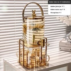 Glass Water Cup For Home Use A Complete Set Of Living Room Tea Cups Set - Amber Juice JarA Combination