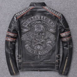 Harley Genuine Leather Clothes Men's Motorcycle Riding Motorcycle Clothing Slim Fit - Black Distressed, M