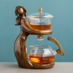 Maid Semi-automatic Tea Set Tea Making Kungfu Teapot Automatic Tea Set Heat-resistant Glass Holder Base Tea Infusers Tea Ware - Style2