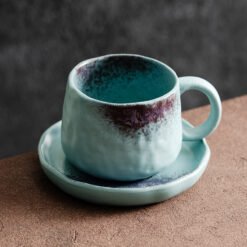 Retro-style Mugs For Afternoon Tea At Home - Kiln Baked Blue And White, 250ML