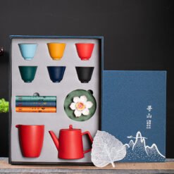 Creative Ceramic Tea Set Gift Practical Hand - Red, Colorful