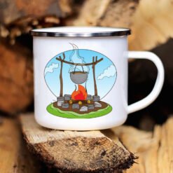 Caravan Printed Camper Mugs Camping Enamel Mug Adventure - UXH102137 A015WH 8, 360 Ml