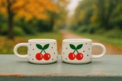 Set Of 2 Handmade Cherry Mugs With Cherry Design For Your Kitchen - Default