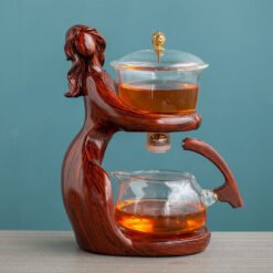 Maid Semi-automatic Tea Set Tea Making Kungfu Teapot Automatic Tea Set Heat-resistant Glass Holder Base Tea Infusers Tea Ware - Style1